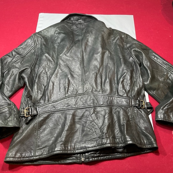 90s BLACK MOTO Leather ZIP JACKET collared Jacqueline Ferrar SOFT lamb skin coat - Picture 14 of 16